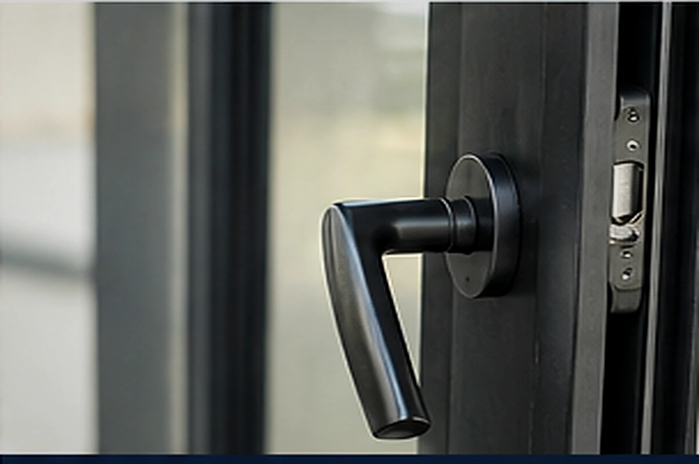 Griff und Beschlag an einem Aluminiumfenster