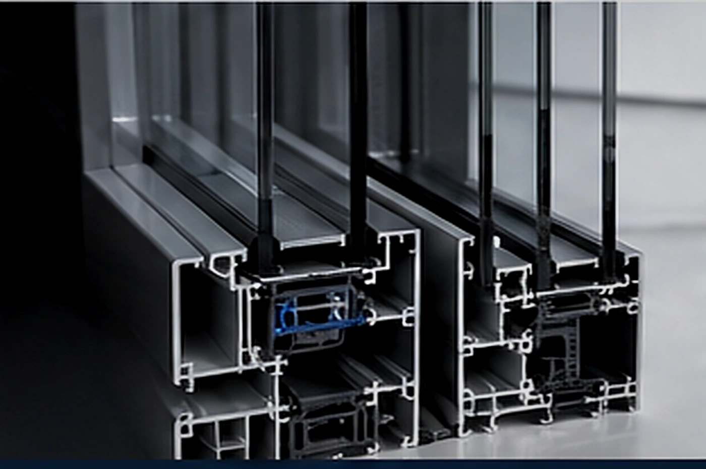Aluminium-Systemprofil als technisches Detail